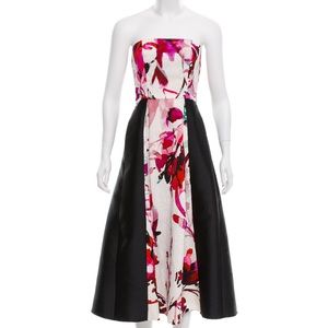 Sachin + Babi Noir Strapless Floral Midi Dress